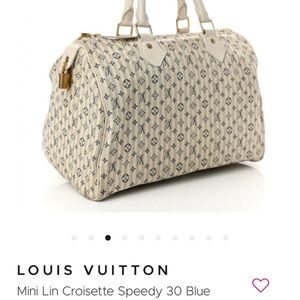 Authentic Louis Vuitton Mini Lin Croisette Speedy Blue (vintage)